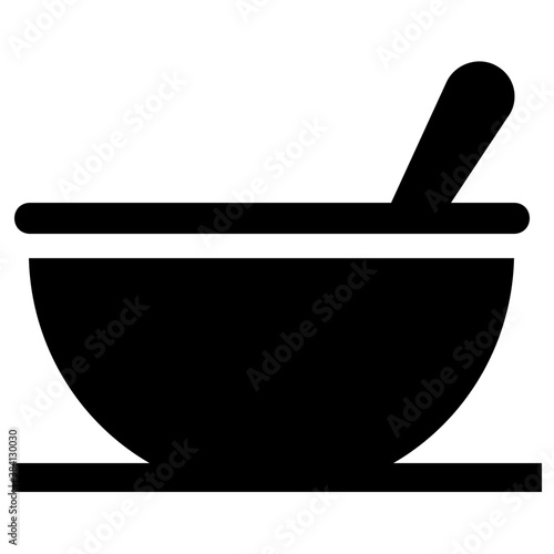 
A medicine mortar often used in labs or clinics 
