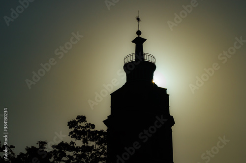 Silhouette of old Town hall of Hamina in backlit, Finland photo