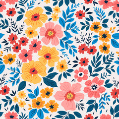 Stickers Vintage bloemen patronen Liberty bloemenpatroon kleurrijke voorjaarsboeket  © ann_and_pen