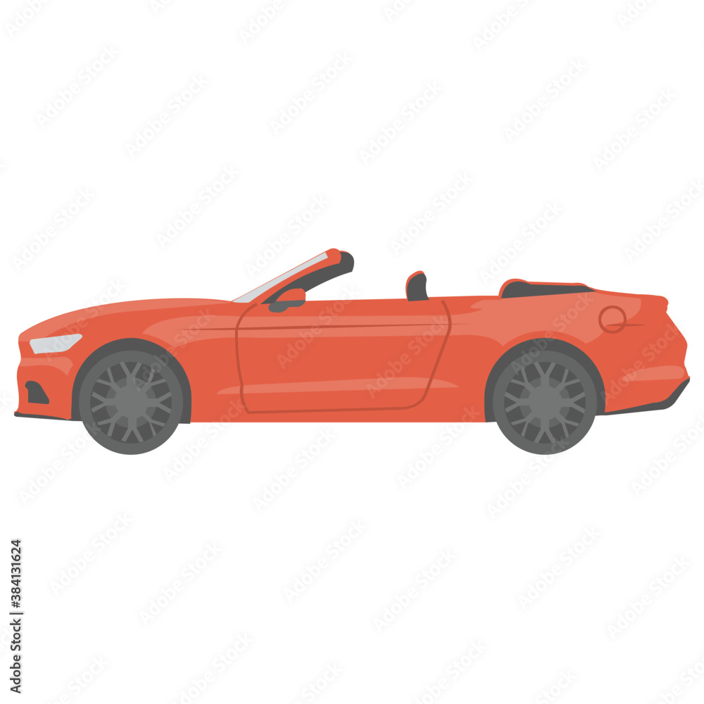 
A flat icon image of a sports car
