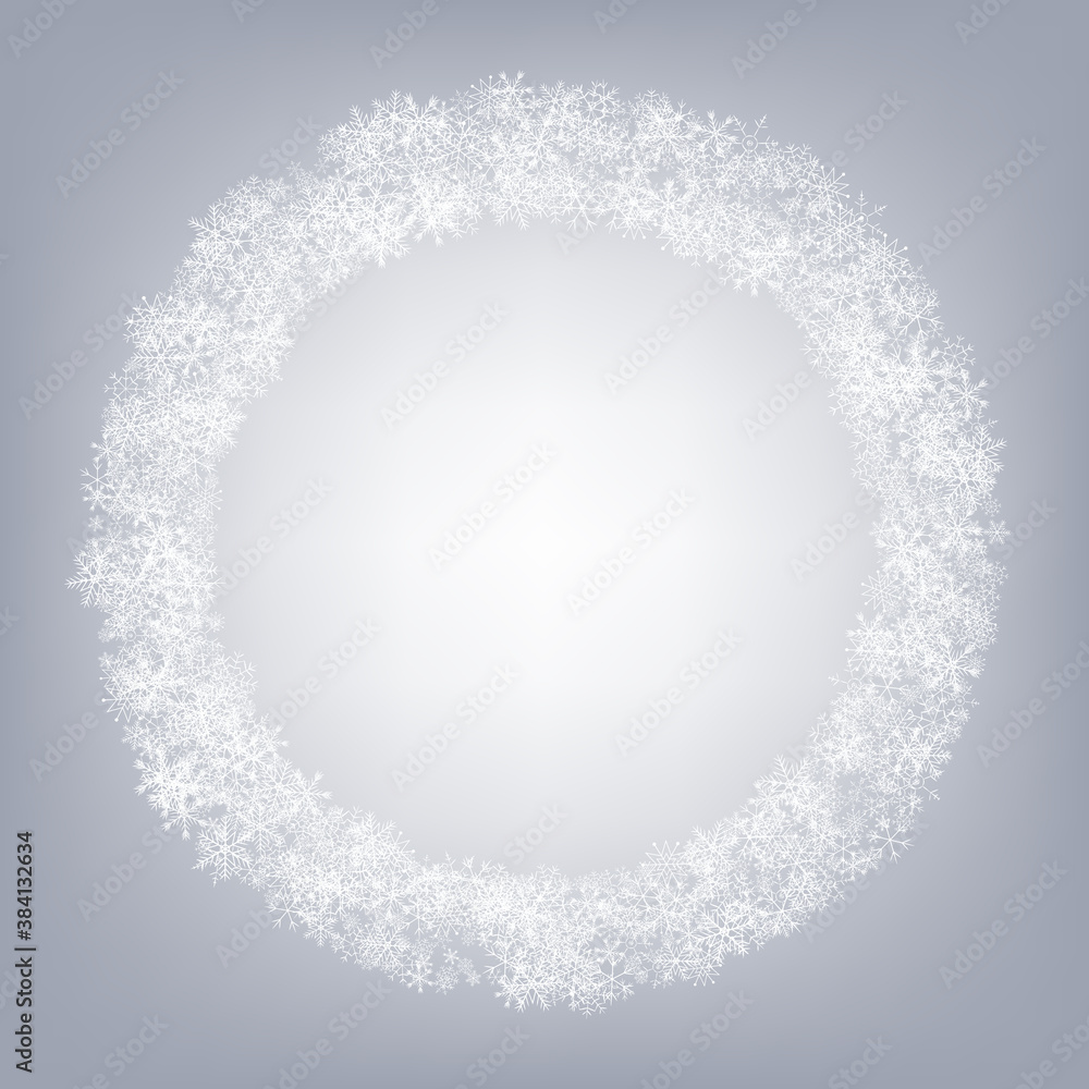 Fototapeta premium Gray Snowflake Vector Gray Background. Holiday