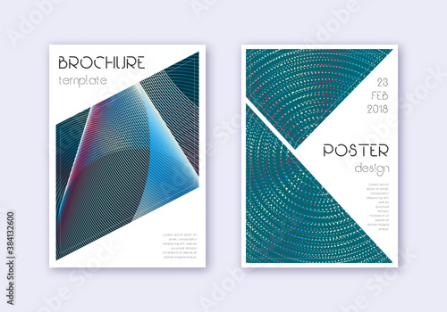 Triangle cover design template set. Red white blue
