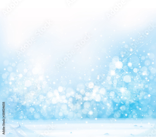 Vector blue,  snowy background for Christmas design. Winter  background.
