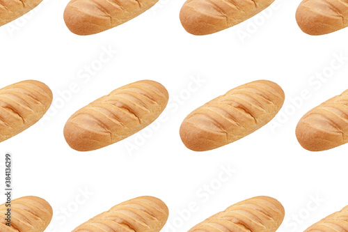 Seamless pattern of butter loaves on a light background