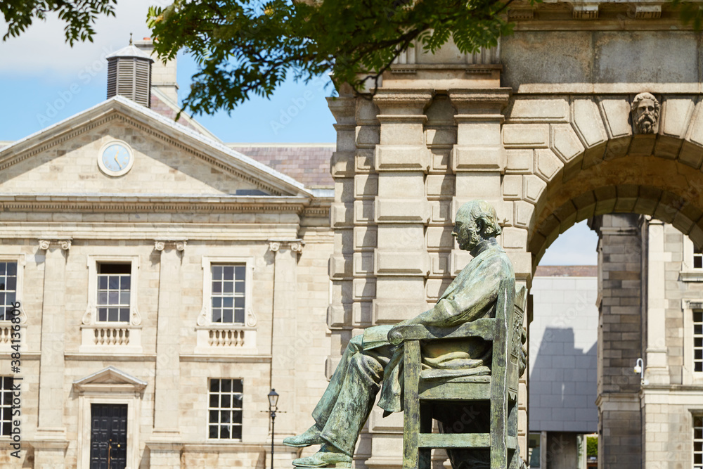 The exterior of Trinity College in Dublin, Ireland
