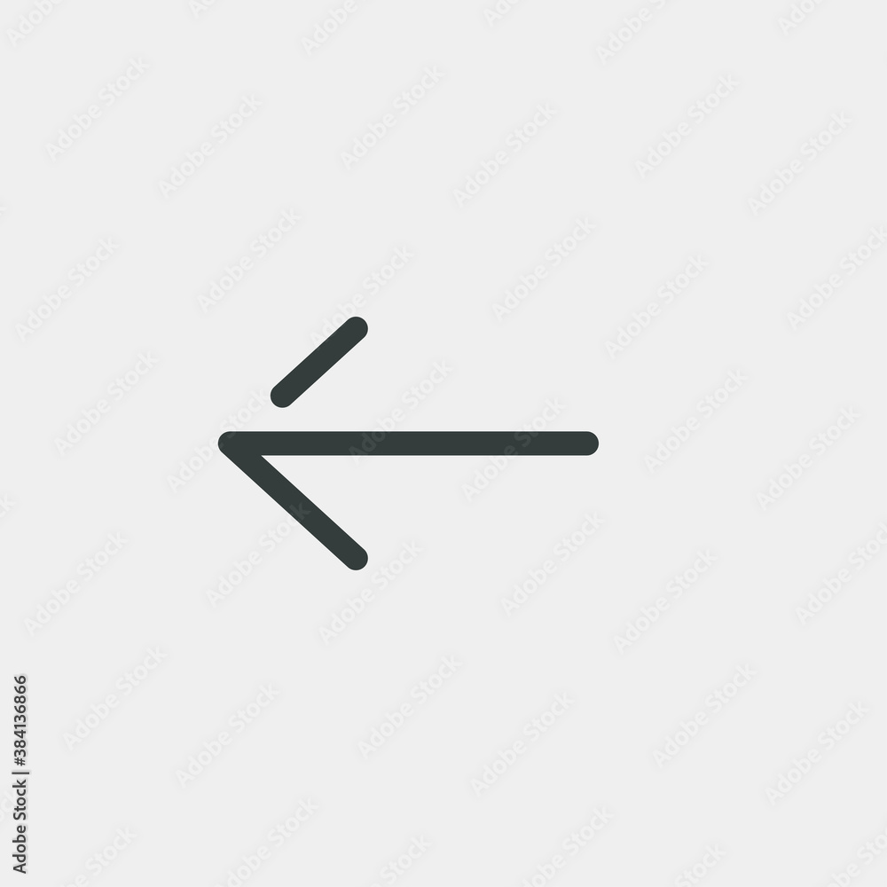 Arrow left icon isolated on background. Direction symbol modern, simple, vector, icon for website design, mobile app, ui. Vector Illustration Arrow left icon isolated on background. Direction symbol modern, simple, vector, icon for website design, mobile app, ui. Vector Illustration