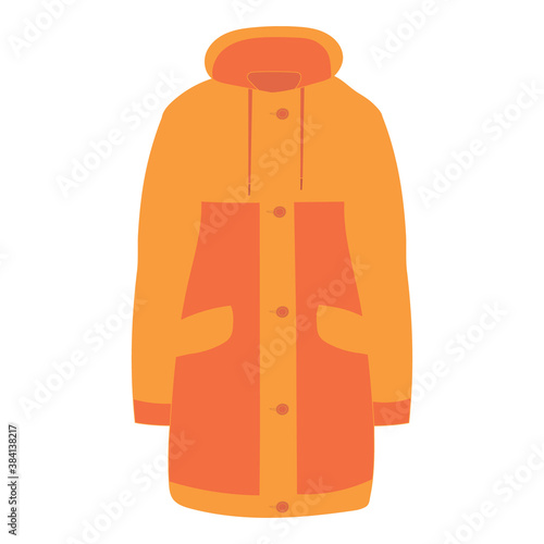 vector, isolated, in flat style orange coat