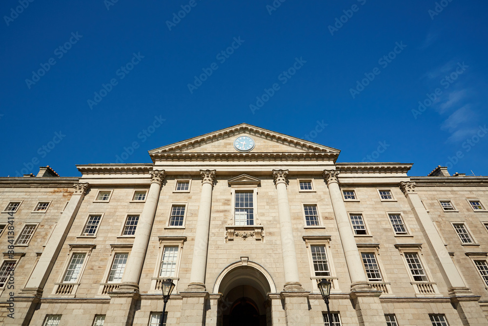 The exterior of Trinity College in Dublin, Ireland