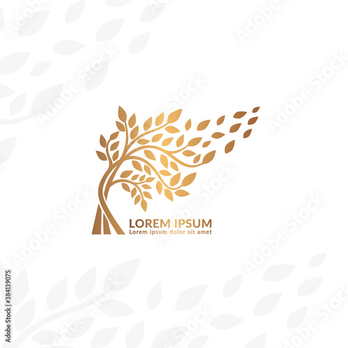 Abstract tree logo. Modern illustration. Isolated vector. Great for emblem, monogram, invitation, flyer, menu, brochure, background, or any desired idea.