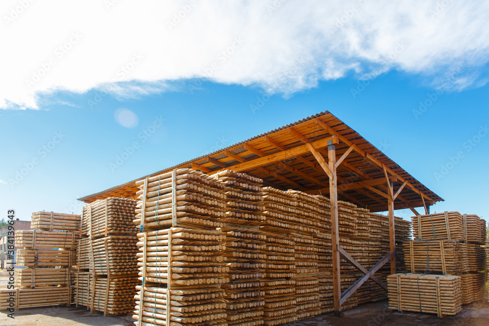 Piles of wooden boards in the sawmill, planking. Piles of wooden boards in the sawmill, planking.