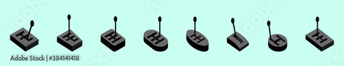 set of gear shift cartoon icon design template with various models. vector illustration isolated on blue background