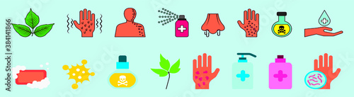 set of poison ivy cartoon icon design template with various models. vector illustration isolated on blue background