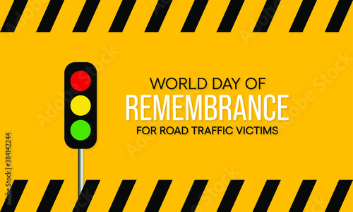 World Day of Remembrance for Road Traffic Victims takes place on the third Sunday in November each year as the appropriate acknowledgment of victims of road traffic crashes and their families. Vector.