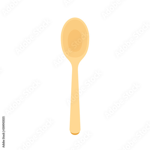 Spoon vector. Wood Spoon on white background.