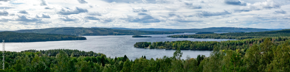 Lake view at autumn in Dalarna, Sweden