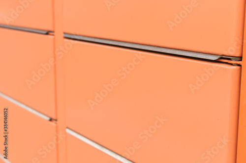 Post office box. Orange post box for rentals. © Marijus
