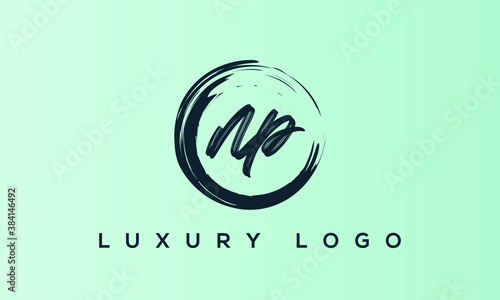 NP logo letter monogram alphabet initial icon vector design.