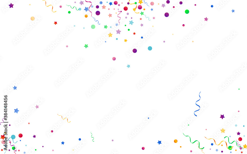 Colored Star Decoration Vector White Background. 