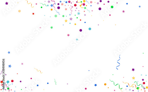 Colored Star Decoration Vector White Background. 