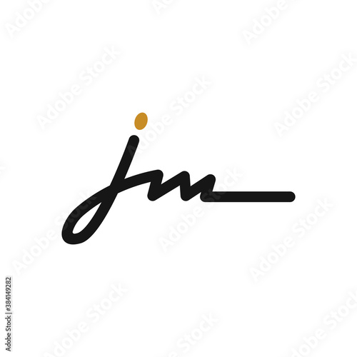 initial letter jm or mj logo vector designs