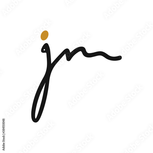 Initial letter jm or mj logo vector templates
