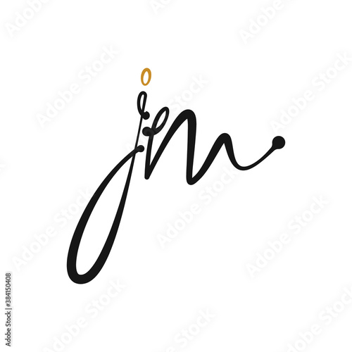 Initial letter jm or mj logo vector design template