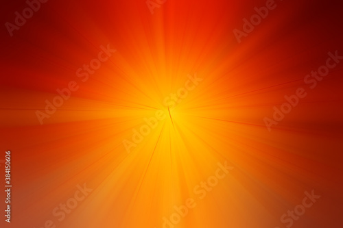 Abstract surface of blur radial zoom in orange, red and yellow colors. Bright and juicy background with radial, diverging, converging lines.