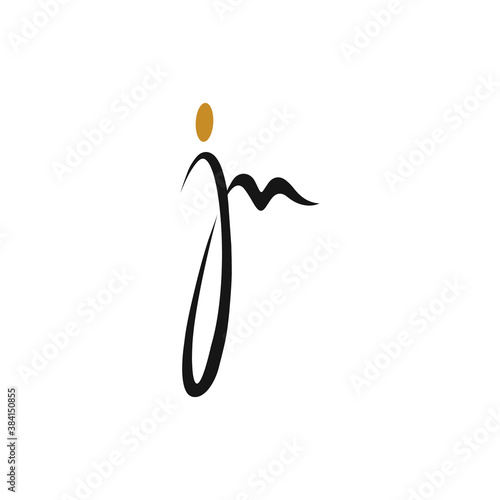 Initial letter jm or mj logo vector design template