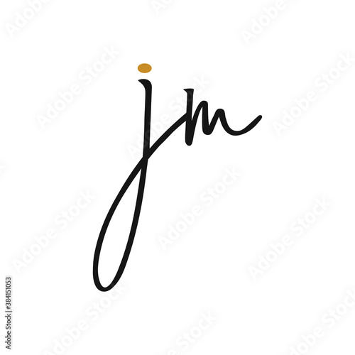 Initial letter jm or mj logo vector templates