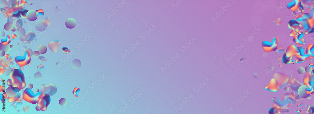 Holographic Liquid Fashion Vector Panoramic Blue Holographic Liquid Fashion Vector Panoramic Blue