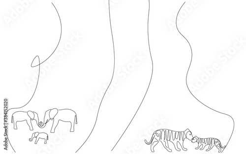 WeAnimal background drawing. Vector illustration