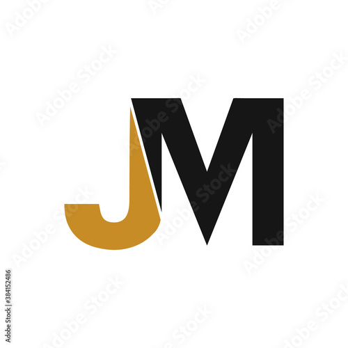 initial letter jm or mj logo vector designs