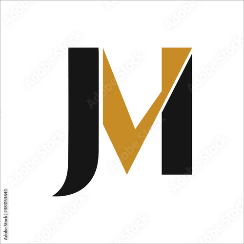Initial letter jm or mj logo vector design templates