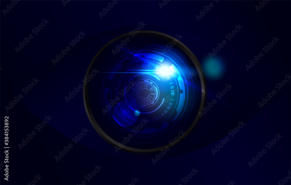 High technology surveillance camera lens illustration with flare High technology surveillance camera lens illustration with flare