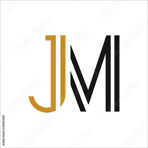 Initial letter jm or mj logo vector design template