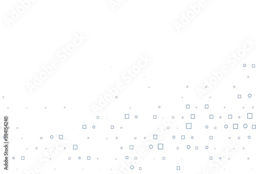 Light BLUE vector texture with disks, rectangles.