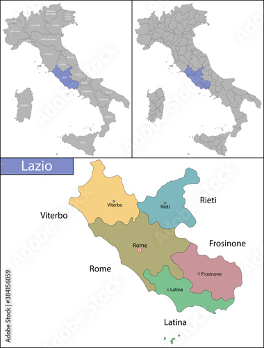 Illustration of Lazio is a region in central Italy