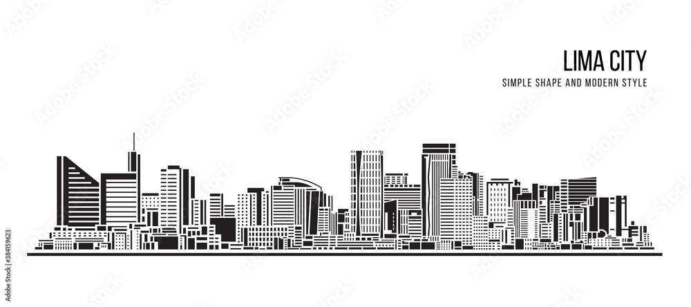 Cityscape Building Abstract shape and modern style art Vector design -  Lima city