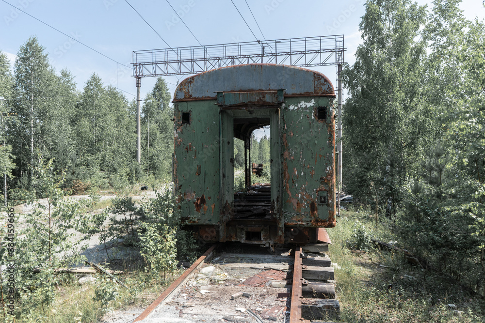 abandoned railway carriage in the forest abandoned railway carriage in the forest