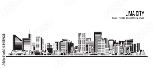 Cityscape Building Abstract shape and modern style art Vector design -  Lima city