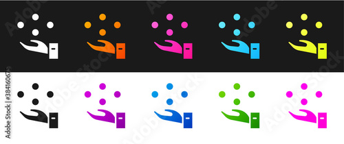 Set Juggling ball icon isolated on black and white background. Vector.