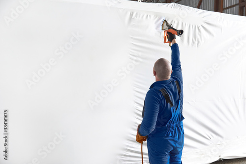 Packaging the substation in a polythyable film for transportation.