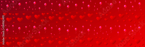 confetti love and balloon background