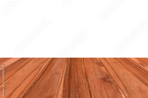 Wood table or wood floor on white background. © Sarawut