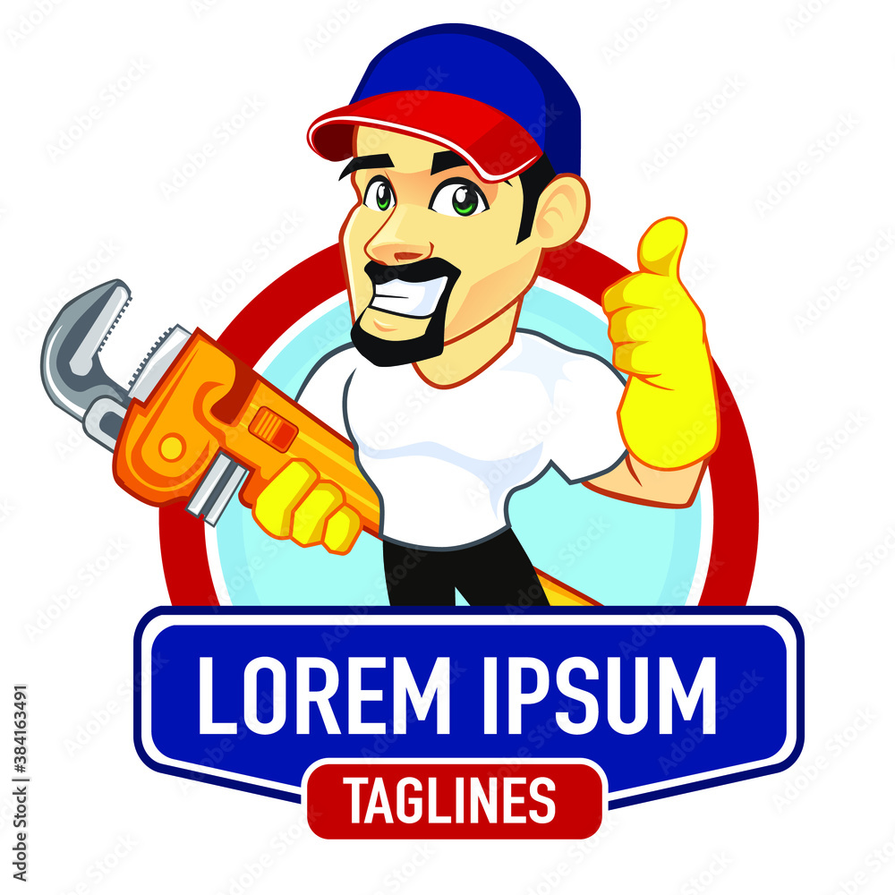 handyman logo mascot cartoon handyman logo mascot cartoon