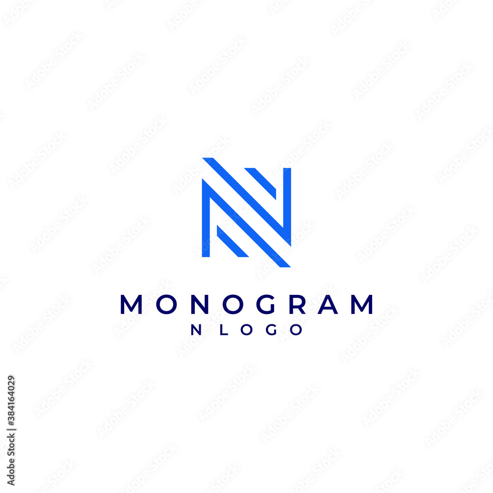 N technology logo design modern simple vector with blue color and white background N technology logo design modern simple vector with blue color and white background
