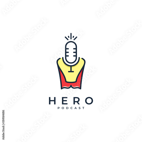 hero podcast logo design modern combinations vector with white background