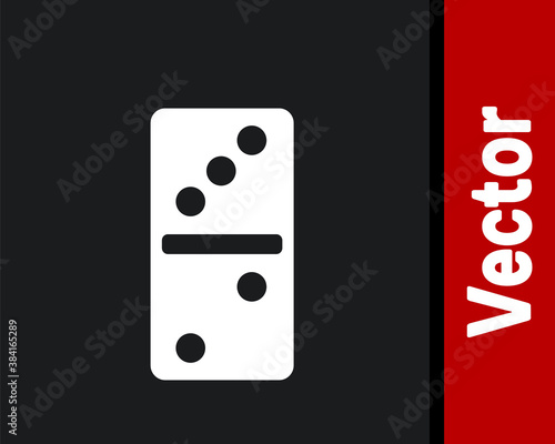 White Domino icon isolated on black background. Vector.