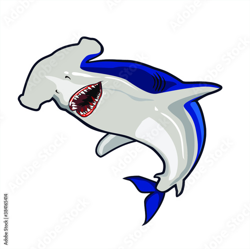 shark cartoon in vector