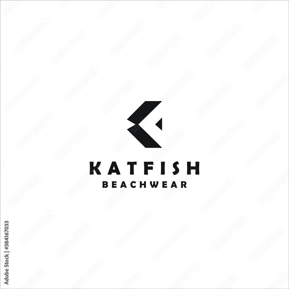 Letter K and a simple fish concept for a clothing design logo Letter K and a simple fish concept for a clothing design logo